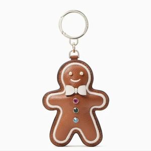 NWT Kate Spade Novelty Gingerbread Leather Key Fob Bag Charm K9269